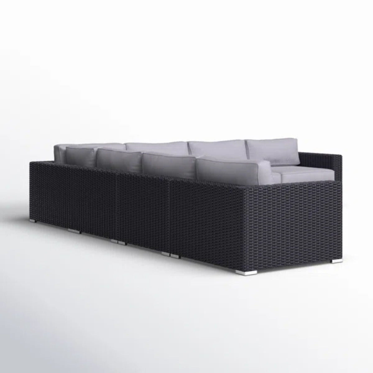 Luxurious Wicker Patio Sectional With Weather Resistant Sunbrella Cushions
