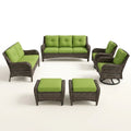 Patio Furniture Set Designed for Outdoor Living, 6-Piece Seating, Steel Frame, Swivel Rocker Chairs