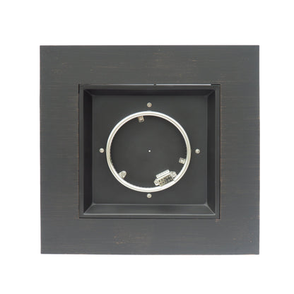 Outdoor Iron Square Propane Fire Pit with 50,000 BTU - Brushed Brown