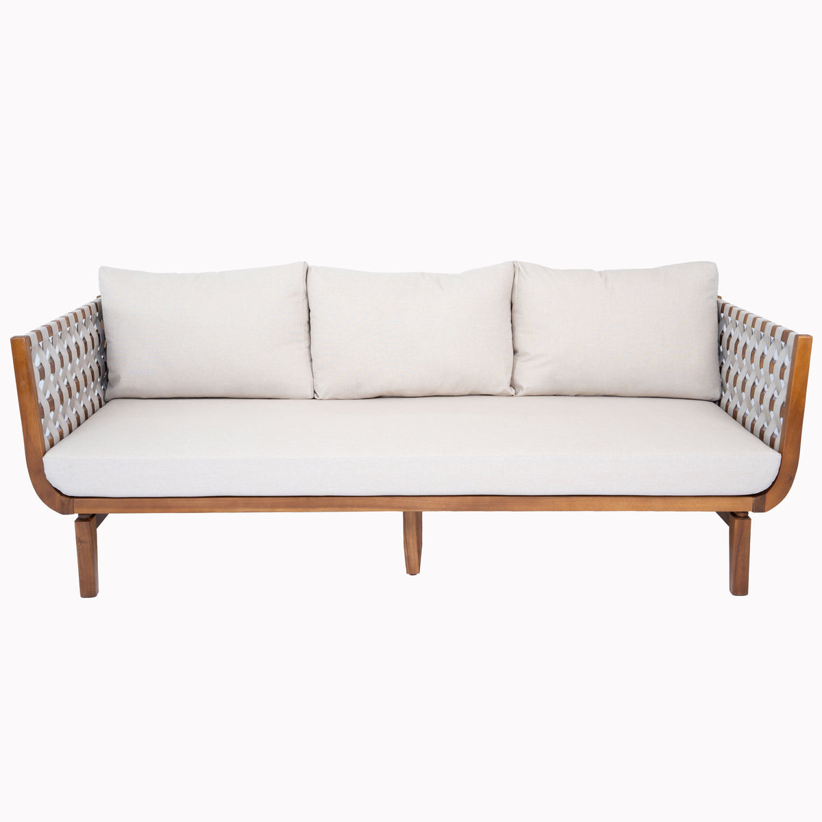 4 Pcs Outdoor Patio Furniture Set with Teak Finish Frame - Acacia Wood