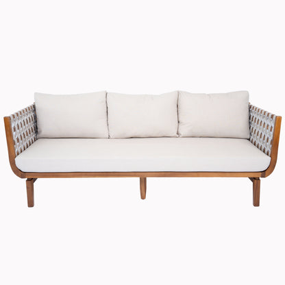 4 Pcs Outdoor Patio Furniture Set with Teak Finish Frame - Acacia Wood