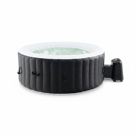 Hot Tub, Inflatable Hot Tub with 130 Soothing Bubble Air Jets, Insulated Lockable Cover, Ground Mat & Filter Cartridges, Outdoor Blow up Spa Tub for Backyard, Patio (Round, 4-6 Person)